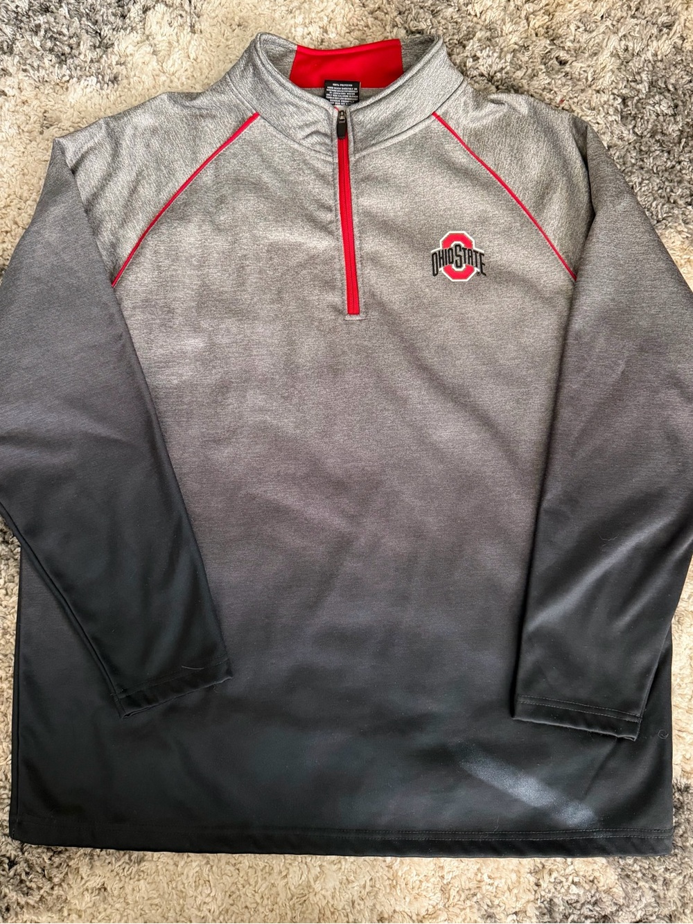 Ohio State Colosseum Gray and Black Quarter-Zip with Red Accents